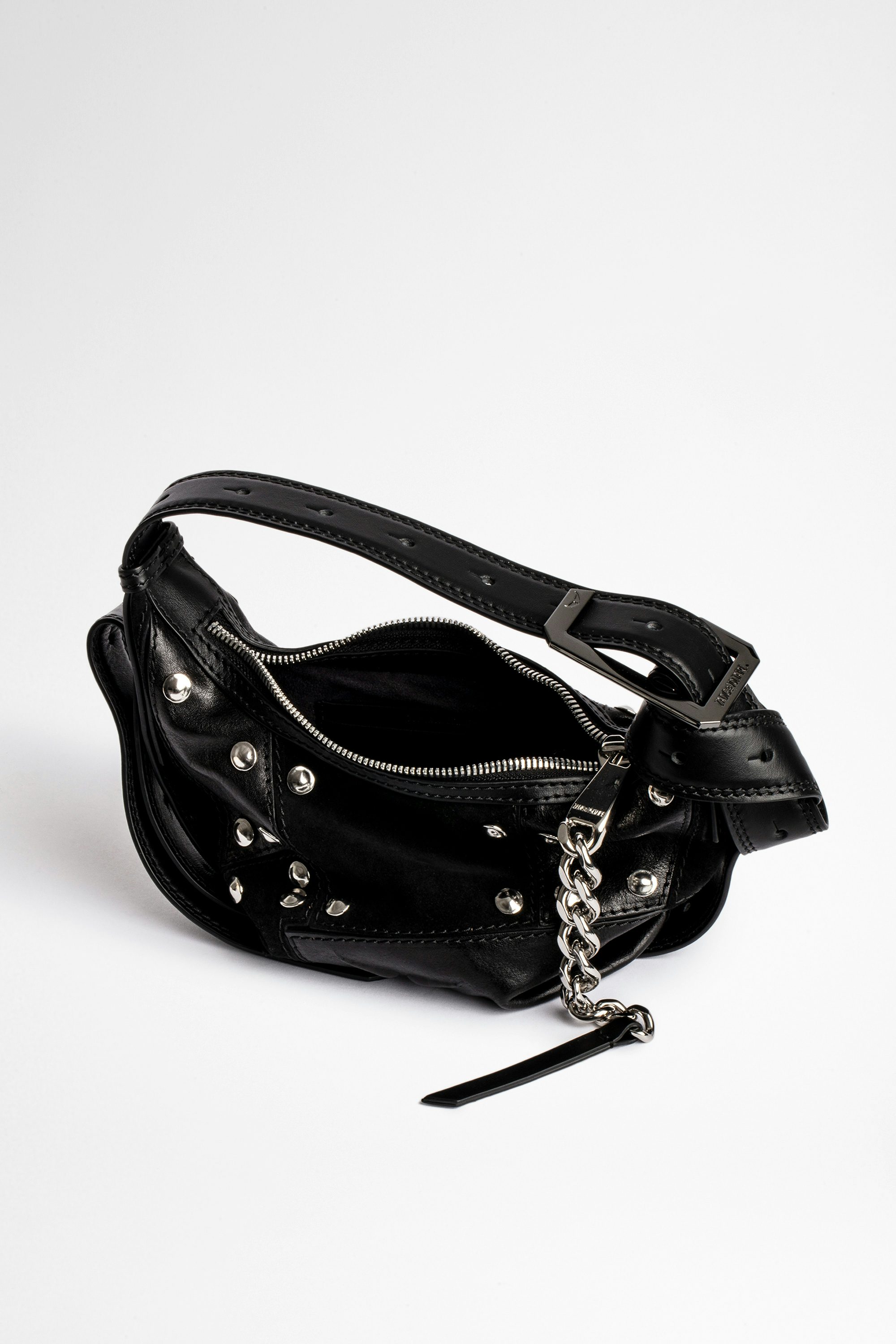 Bolso Le Cecilia XS Patchwork Studs - Bolso Le Cecilia XS de patchwork de piel negra con tachuelas